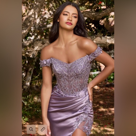 Off-Shoulder Purple Dress - Picture 2 of 3